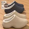 Pantuflas de Algodón Impermeables de EVA Invierno Más Terciopelo Cálido Cubre Talón Completo Pantuflas Hogar Antideslizantes Fáciles de Limpiar Para Exteriores Pantuflas de Algodón