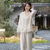 Pijama de Gasa de Doble Capa 100% Algodón Star Jump para Mujer, Nuevo Conjunto de Ropa de Casa de Gasa de Doble Capa 100% Algodón de Manga Larga para Hombre, Adecuado para Usar al Aire Libre