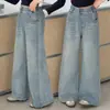 Pantalones Vaqueros para Niñas Estilo Primavera y Otoño Pantalones Infantiles 2026 Nueva Moda de Primavera Elegantes Pantalones Rectos Sueltos para Niñas Mayores