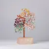 Grava de cristal natural tejida con alambre de cobre, árbol de la vida con base de cristal rosa, árbol de la fortuna, decoración de oficina, regalo de vacaciones