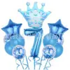 Set de Globos Digitales de Corona Transfronterizos en Varias Formas para Decoración Temática de Fiesta de Primer Cumpleaños Infantil Globos de Papel de Aluminio