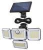 Fabricante de Iluminación Luz Solar de Pared Ultrabrillante con Cuatro Cabezales Giratorios, Luz de Calle Impermeable, Sensor de Movimiento Corporal Humano, Luz para Carretera y Jardín, Exterior