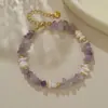 Pulsera de Perlas de Agua Dulce Naturales Forma Especial Barroca Pulsera Irregular de Grava Joyería de Cristal de Jade Venta al por Mayor