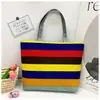 Nova Bolsa de Lona Atacado Bolsa de Ombro de Grande Capacidade Bolsa Feminina Bolsa de Mão Estampada Bolsa Tote Estilo Coreano Bolsa de Lona Literária