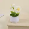 Productos terminados transfronterizos: Flores de hilo tejidas a crochet, plantas pequeñas en maceta, flores artificiales hechas a mano, adornos decorativos de escritorio al por mayor