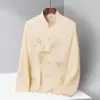 Traje Tang para Hombres de Mediana Edad y Mayores, Conjunto de Camisa y Traje para Abuelo, Atuendo de Manga Larga Tai Chi para Primavera y Verano para Personas Mayores 098