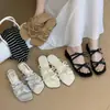 Sandalias planas tipo pala estilo francés Chuyuji para mujer, para uso exterior en verano, nuevo modelo 2026, zapatos de playa para vacaciones, sandalias versátiles