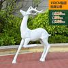 Adornos de Ciervo Sika Simulado para Exterior Jardín de Patio Parque Forestal Escultura de Fibra de Vidrio de Ciervo Modelo de Plaza Animal Simulado