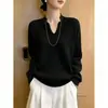 Moda Balcão Tamanho Plus Outono Inicial Novo Estilo Gentil Chique Versátil Casual Redutor de Idade Malha de Manga Longa