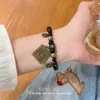 Pulseira de contas com design de moda estilo vintage, versátil, alto valor estético, requintada, única e pulseira de contas personalizada para mulheres