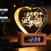 Reloj Creativo Nuevo Producto Adornos de Escritorio Lámpara de Mesita de Noche Regalo del Día de San Valentín Chino Bola de Cristal Souvenir de Amor de Cristal Adornos