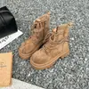 Fivela Novo Estilo Versátil Camurça Casual Cadarço Botas Curtas Hot Girl Retrô Outono/Inverno Botas Martin Mulher 2026 Salto Grosso