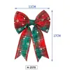 Decoraciones de Lazos Navideños Personalizados Cuadros Rojos de Búfalo Cuadros Rojos y Negros Decoración Navideña Lazo de Imitación de Lino