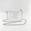 Moda Europeia e Americana Bolsa de Gelatina Transparente Bolsa para Celular Corrente Zíper Bolsa Pequena Porta-Moedas Simples Ombro Único Transversal Pequena Bolsa Quadrada