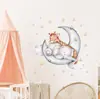 Lunas de Dibujos Animados Estilo Ins, Elefante Bebé, Ciervo Bebé, Animales de Buenas Noches Pegatinas de Pared Autoadhesivas para Decoración de Habitación Infantil, Disponibles para Venta al por Mayor