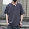 Camiseta casual de manga corta para estudiante para hombre, nueva de verano, azul, versátil, moderna, top liso de moda