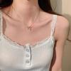 Mini Bolsa para Llaves de Cuero Bolsa para Gafas Pequeña Colgante para Cuello Colgantes Etiquetas Colgantes Colgante de Collar Corea del Sur ins2024 Nueva Mujer