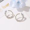 Pendientes Nuevos Distintivos Estilo Europeo y Americano Pendientes de Zircón Ojo de Caballo Pendientes de Botón Elegantes Distintivos para Mujer Pendientes Nupciales de Zircón Super Brillantes