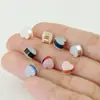 Anillo de acero inoxidable de alta calidad tapón para la oreja de doble corazón logo grabado tapón para la oreja anillo tapón electrochapado al vacío anillo tapón para la oreja en forma de corazón