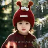 Touca de Bebê Inverno Estilo Coreano Touca de Tricô Fofa e Super Fofa Aconchegante Quente à Prova de Vento Touca de Lã para Meninos e Meninas