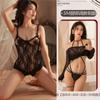 Lencería Sexy, Pijama Coqueto, Conjunto de Tres Piezas con Tirantes, Uniforme de Encaje, Tentador Camisón de Princesa, Atractivo Disfraz de Sirvienta