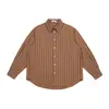Nanxia Disfraz Otoño Nuevo Estilo Japonés Moderno Camisa de Rayas Teñidas en Hilo de Alta Densidad para Hombre Holgada Camisa de Pareja