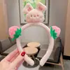 Diadema de oso fresa para Tiktok, diadema para lavarse la cara de celebridad de internet para mujer, otoño e invierno, diadema de felpa antideslizante para el pelo, pasador, tocado