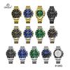 Reloj Multifuncional para Hombre ORSGA Green Water Ghost Resistente al Agua Tres Agujas Seis Ojos Calendario Clásico Lujo Ligero Cuarzo para Hombre