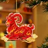 Adorno Año del Cordero Fuego Rojo 2027, Colgante Prosperidad Año del Cordero, Regalo de Año Nuevo, Llavero de Acrílico, Decoración para Árbol de Navidad