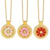 Acessório DIY no mesmo estilo da Loja Antiga Puzuo, colar com pingente de bússola de girassol cravejado de diamantes coloridos, corrente para clavícula giratória para mulheres