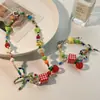 Collar de Verano con Cuentas Nuevo Llegada Cadena para Clavícula Luz de Estrella Lujo Color Manzana Manzana Paraíso Dopamina 2024