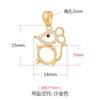 Colgante de plata de ley s925 portador vacío Mickey mouse portador de plata oro antiguo diy incrustado ámbar de cera de abeja colgante portador vacío accesorios