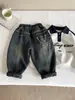 Nausicaä del Valle del Viento 2025 Invierno Nuevos Pantalones para Niños Jeans de Retazos Modernos Geniales para Niños con Forro de Polar y Pantalones Largos Gruesos con Letras