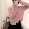 2026 Nuevo Suéter Corto de Color Sólido Calado para Mujer Top de Manga Corta Combinado con Cárdigan de Punto de Estilo Suave para Mujer Manga Larga