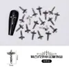 Joyería para Uñas con Forma de Corazón y Cruz Joyería Retro de Aleación Estilo Punk Cruz Flor del Ejército Estrella Hexagonal Uñas Accesorios Metálicos