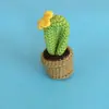 Planta em Vaso de Tulipa, Girassol, Crisântemo de Cabeça Dupla Crochetada com Fio, Enfeite de Mesa de Flor Artificial Crocheted, Presente Criativo