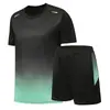 Conjunto Casual Deportivo de Manga Corta con Bloques de Color para Hombre de Mezcla de Algodón