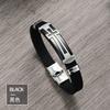 Venta al por mayor de fábrica pulsera de cruz de silicona de acero inoxidable personalidad joyería pequeña chapado puesto de suministro puesto hombres y mujeres