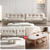 Sofá minimalista italiano Baxter personalizado de Foshan Furniture, estilo nube, color crema, estilo silencioso, de tela para tres personas en filas rectas
