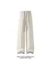 Colección Otoño 2026: Pantalones Largos de Pierna Recta con Base Blanca y Estampado de Espiga, Tallas M-5XL, HK26987-Especial P22