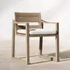 Mesas y Sillas de Exterior, Jardín de Patio de Villa, Mesa Larga de Madera Maciza, Muebles de Ocio para Terraza de Casa Modelo, Mesa de Comedor de Exterior de Diseñador