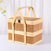 Cesta de Bambu Trançada Cesta de Bambu Caixa de Presente Embalagem para Zongzi Bolo da Lua Ovo Bacon Cesta de Bambu Portátil Presente de Acompanhamento Embalagem de Feriado