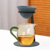 Peneira de Chá Cerâmica Não Porosa para Uso Doméstico, Acessórios de Filtro de Chá para Conjunto de Chá Kung Fu, Filtro de Chá Integrado e Infusor de Chá para Taça de Compartilhamento