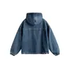 Chamarra de Mezclilla con Capucha y Media Cremallera Deconstruida Patchwork Estilo Retro Japonés Yidao Vintage Primavera 2026 Nueva para Hombre