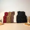 506 Chaleco de Algodón Nuevo con Forma de Diamante para Otoño e Invierno Fabricante Venta al por Mayor Chaleco Ligero Cálido Acolchado Corte Holgado Adelgazante