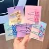 Paquete de 2 ~ Pinza BB Azul Dulce Acrílica Rígida para Niños Lindo Amor Floral Flequillo Accesorios para el Cabello