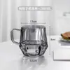 Copo de Vidro Criativo com Alça para Uso Doméstico, Copo de Beber com Aparência Sofisticada, Copo de Café de Vidro de Alto Padrão para Uso Comercial, Copo para Bebidas e Sucos