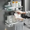 _Estante de Almacenamiento para Baño Estante de Pared para Baño Sin Taladro Inodoro Baño Inodoro Lavabo Estante de Almacenamiento en Pared