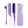 Set de Herramientas de Peluquería Transfronterizo Peine de Estilismo, Peine de Cardado, Cepillo para Cejas de Doble Extremo, Peine de Cola con Aguja de Acero, Aguja para Tirar del Cabello, Botella con Atomizador Continuo