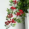 Flores de Fruta de la Fortuna Artificiales para Decoración del Hogar, Decoración de Arreglos de Boda, Fruta Roja Artificial, Fruta de la Fortuna Grande
